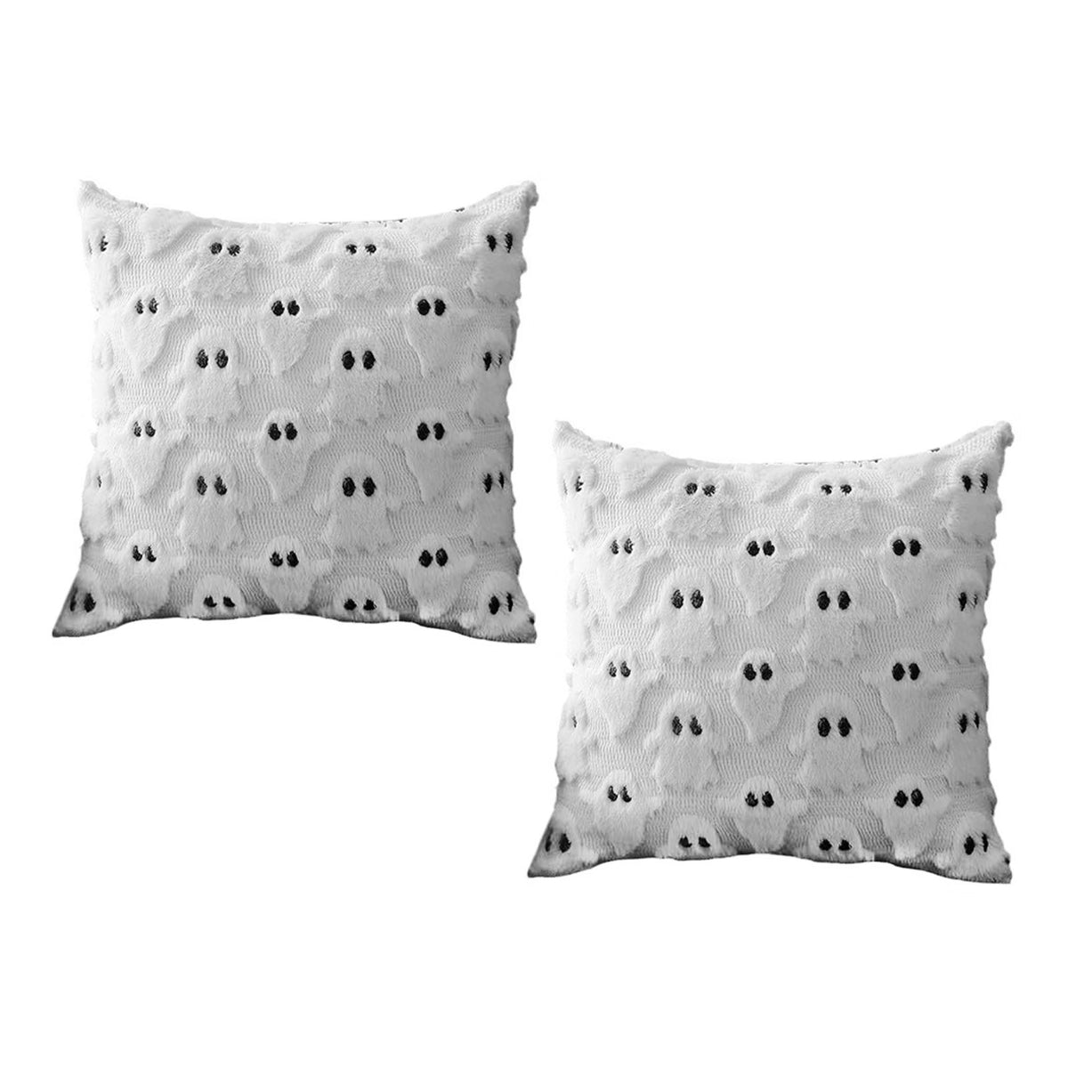 Cute Ghost Plush Pillow Covers, Set of 2