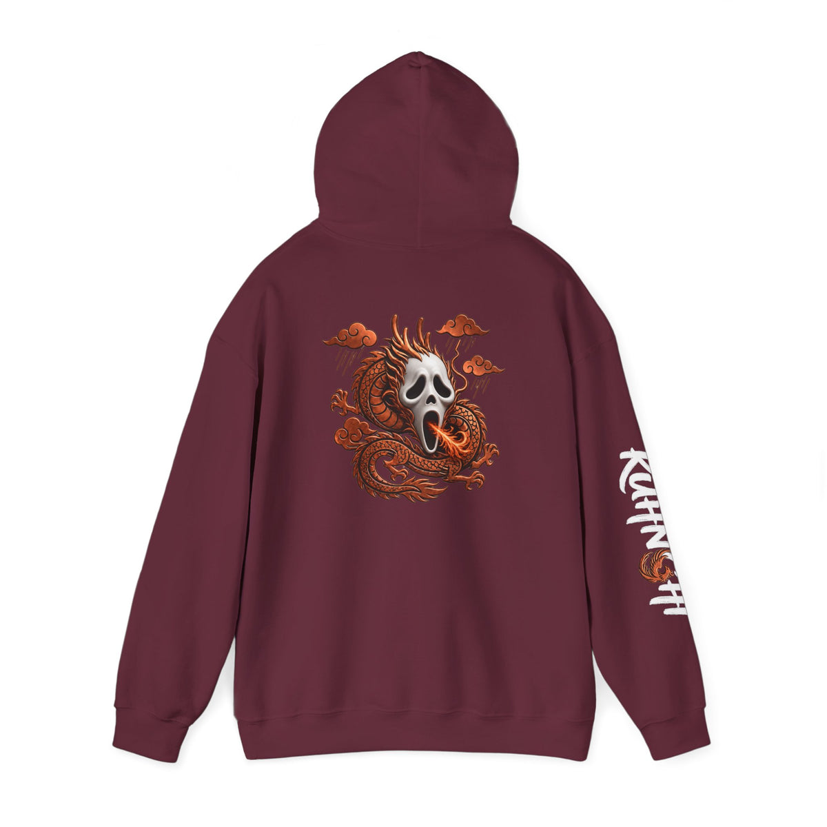 Hoodie — Ghost Mask Koi Dragon Graphic Hooded Sweatshirt