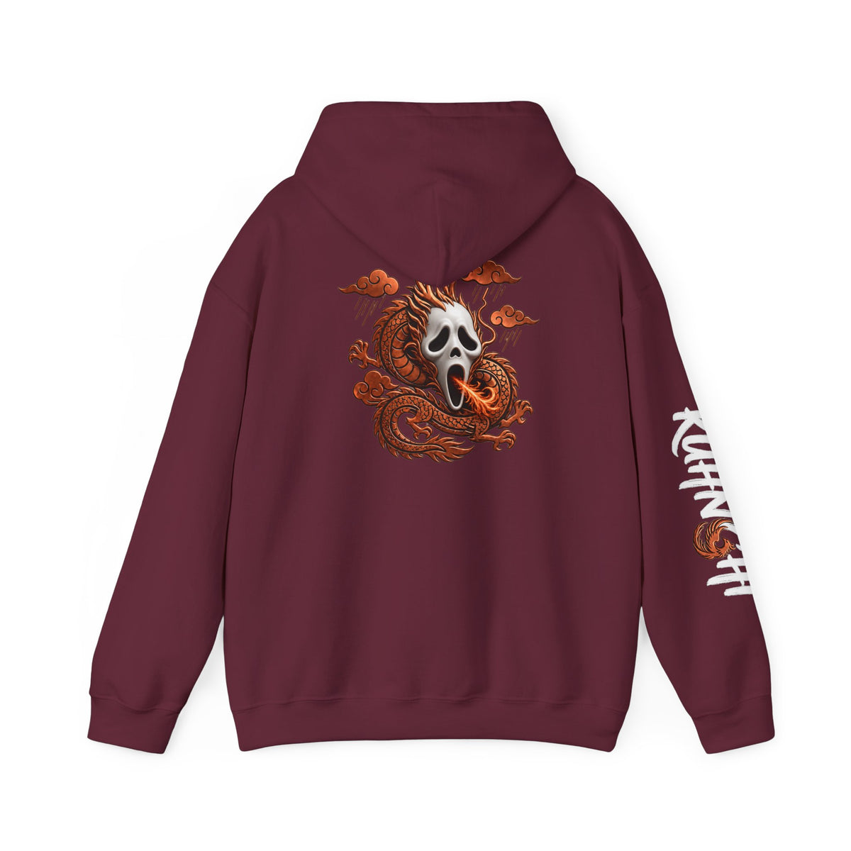Hoodie — Ghost Mask Koi Dragon Graphic Hooded Sweatshirt