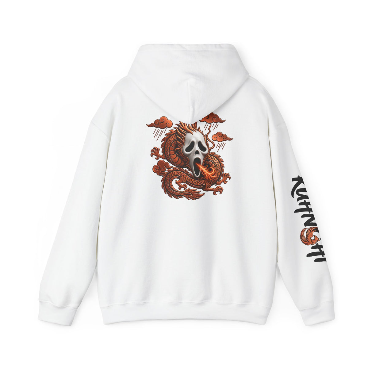 Hoodie — Ghost Mask Koi Dragon Graphic Hooded Sweatshirt