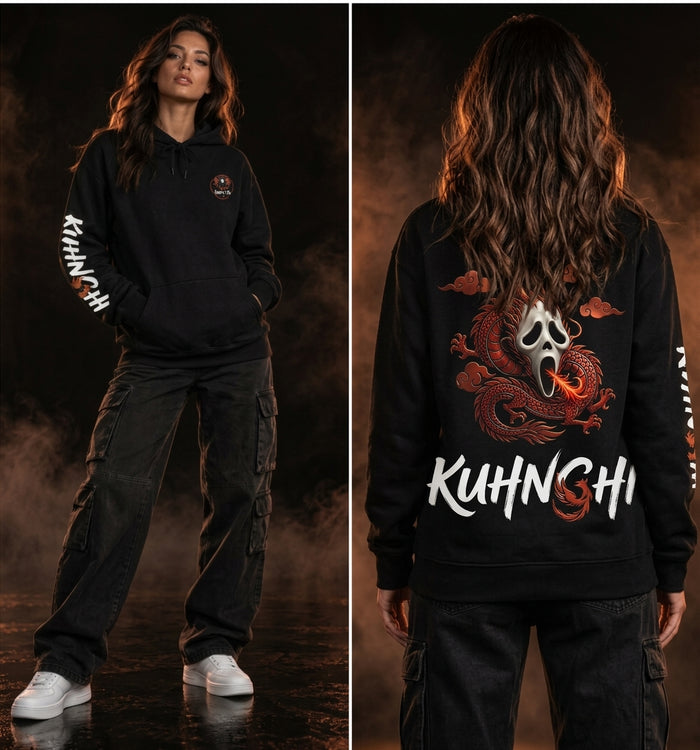 Hoodie — Ghost Mask Koi Dragon Graphic Hooded Sweatshirt